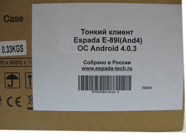 ������ ������ Espada E-89I Android 4.0 Nano-ITX Thin Client